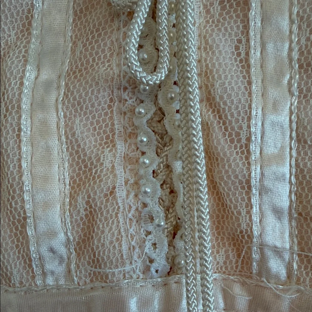Gunne Sax Peach and Cream Lace Dress - Picture 10 of 10